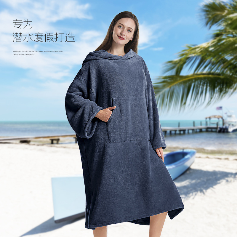 (2개) 대외 무역 공장 도매 웨딩 산호 벨벳 목욕 타올 케이프 후드 목욕 타올 따뜻하고 흡수성 속건성 가정 여행