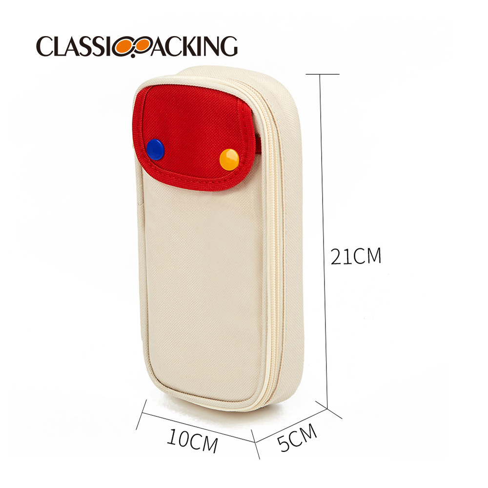 Estilo coreano simple bolsa de papelería de gran capacidad bolsa de lápiz de múltiples capas caja de papelería linda bolsa de papelería se puede imprimir logo