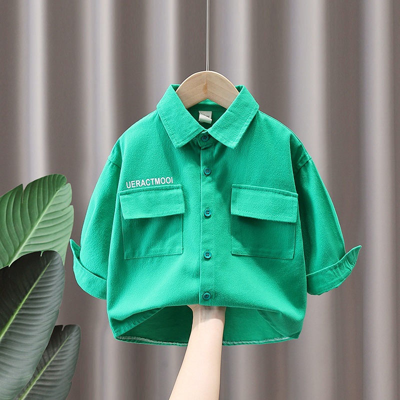 3941 niños Denim abrigo primavera y otoño 2023 nueva camisa de los niños ropa guapo otoño ropa calle frita moda