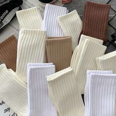 诸暨袜子女款中筒春夏款ins潮百搭纯色长筒运动情侣长袜女高颜值