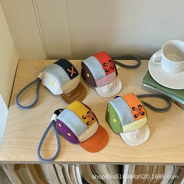 Children's two-tone hat backpack pendant bag, outdoor sports earphone bag, functional mini hanging bag, coin and key bag