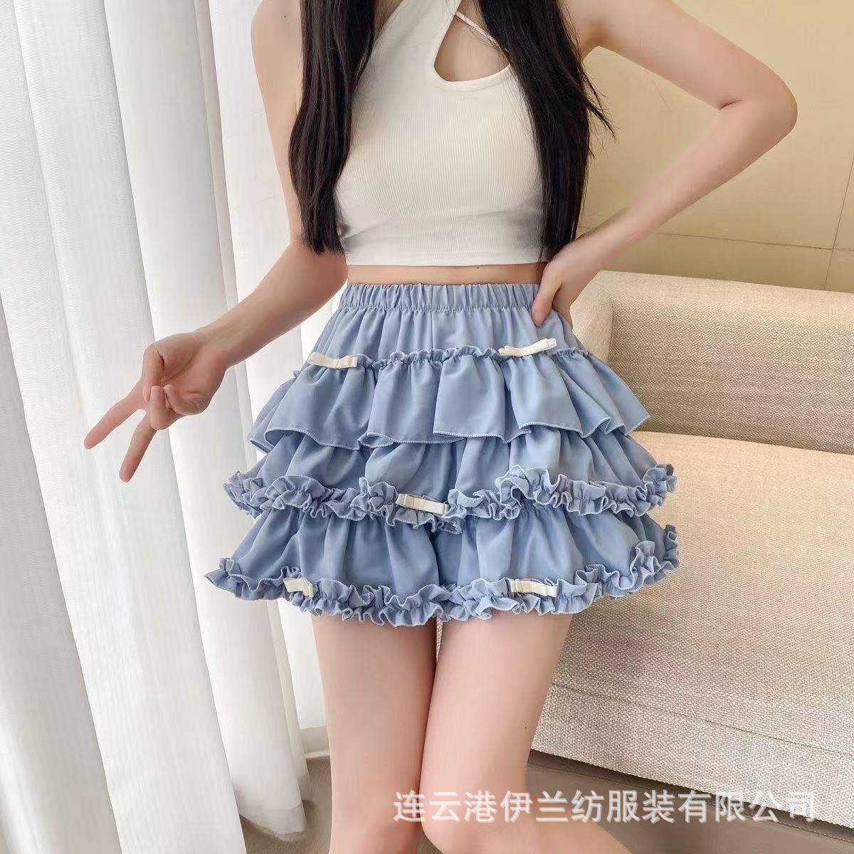 Personalized Fluffy Pumpkin Skirt with Bow, Slimming Lace-Trimmed Sweet Style — detail image 2