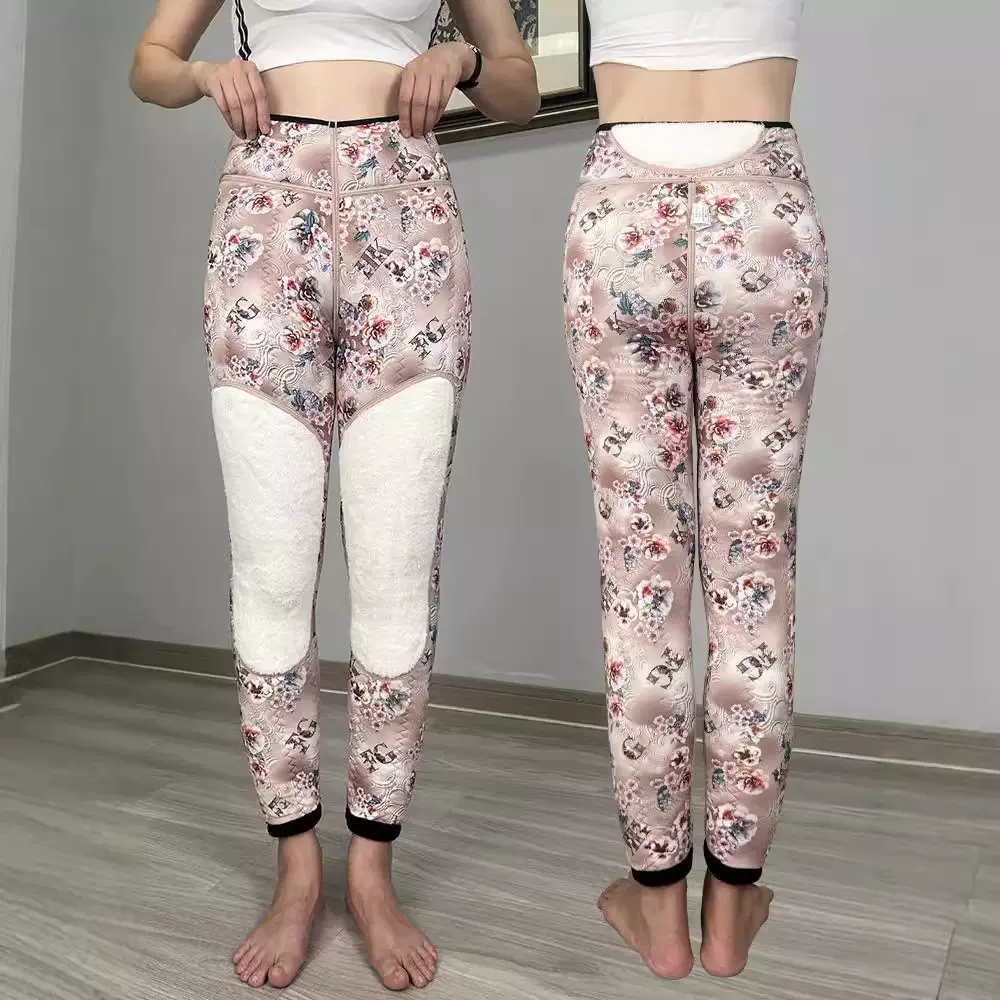 羊毛棉裤东北特厚外穿女保暖加绒加厚护膝高腰老年人松紧腰防寒裤