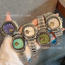 新款时尚商务鹦鹉螺陀飞轮全自动机械男士腕表百家手雷男表批绿鬼