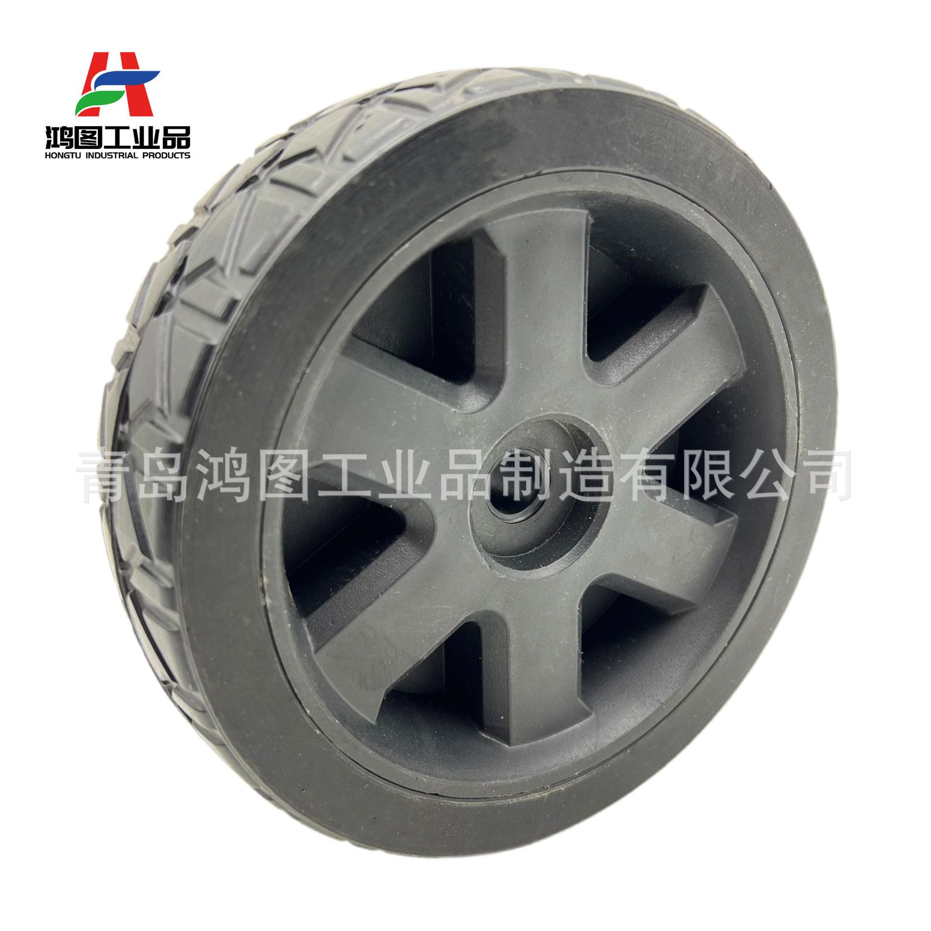 6寸橡胶实心轮胎150x50实心胎 空压机发电机手推车轮子 设备脚轮