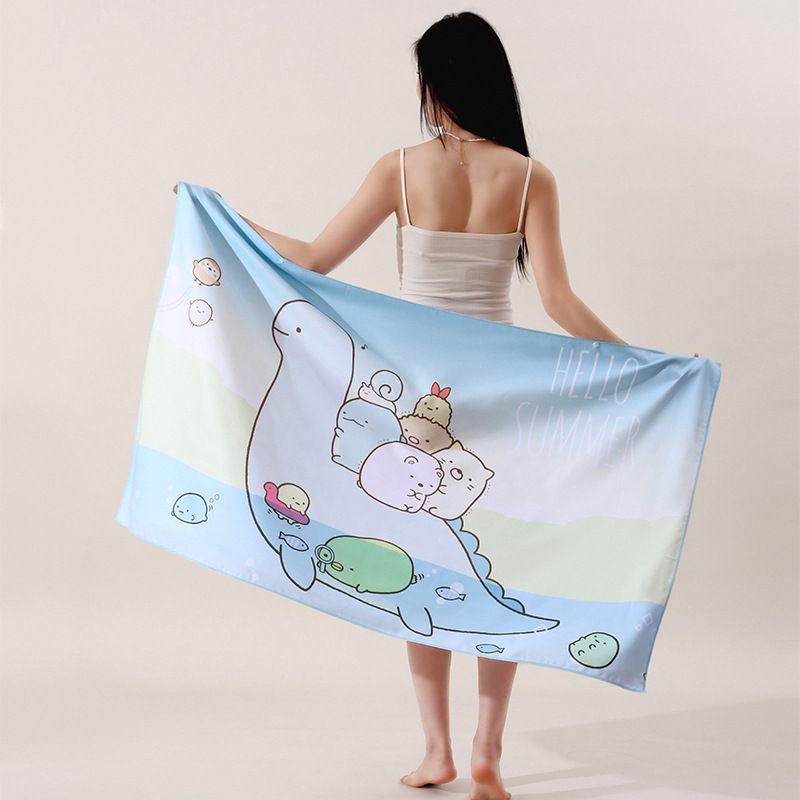 0974 animals crossing the river (double-sided velvet)