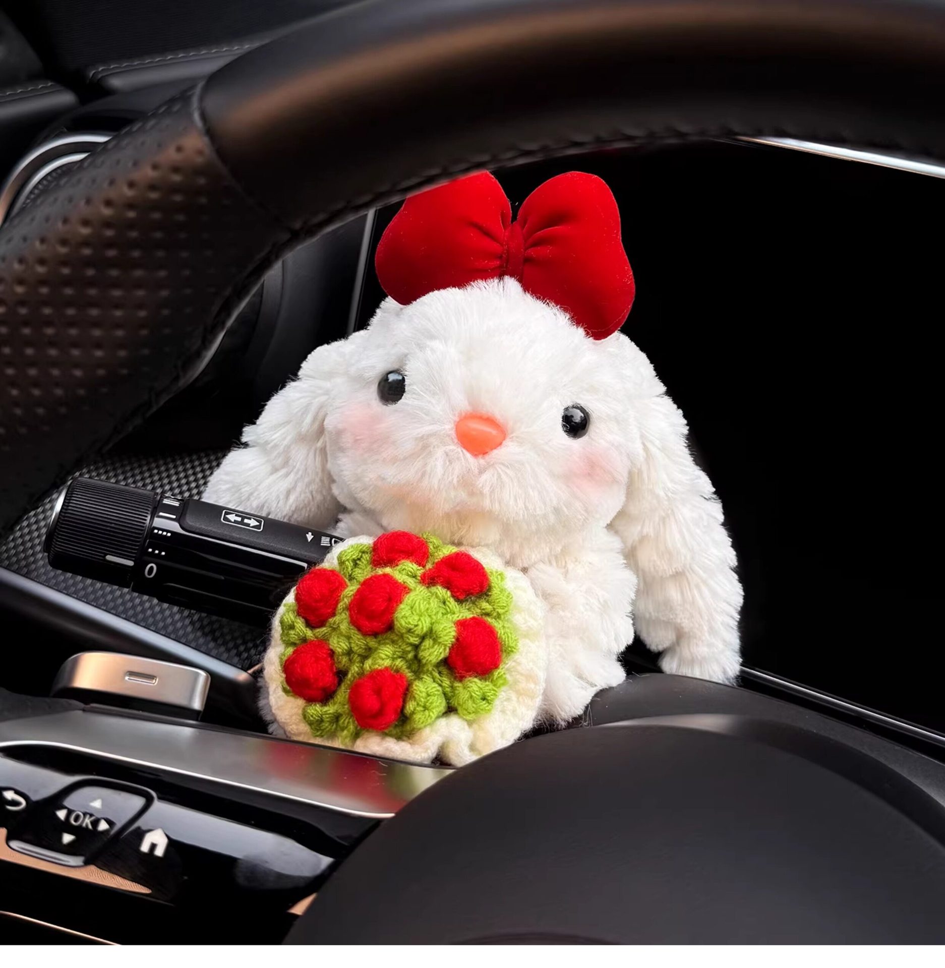 Cute Rabbit Car Dashboard Doll Interior Wiper Turn Signal Decoration High-End Ornament 2026 New Model