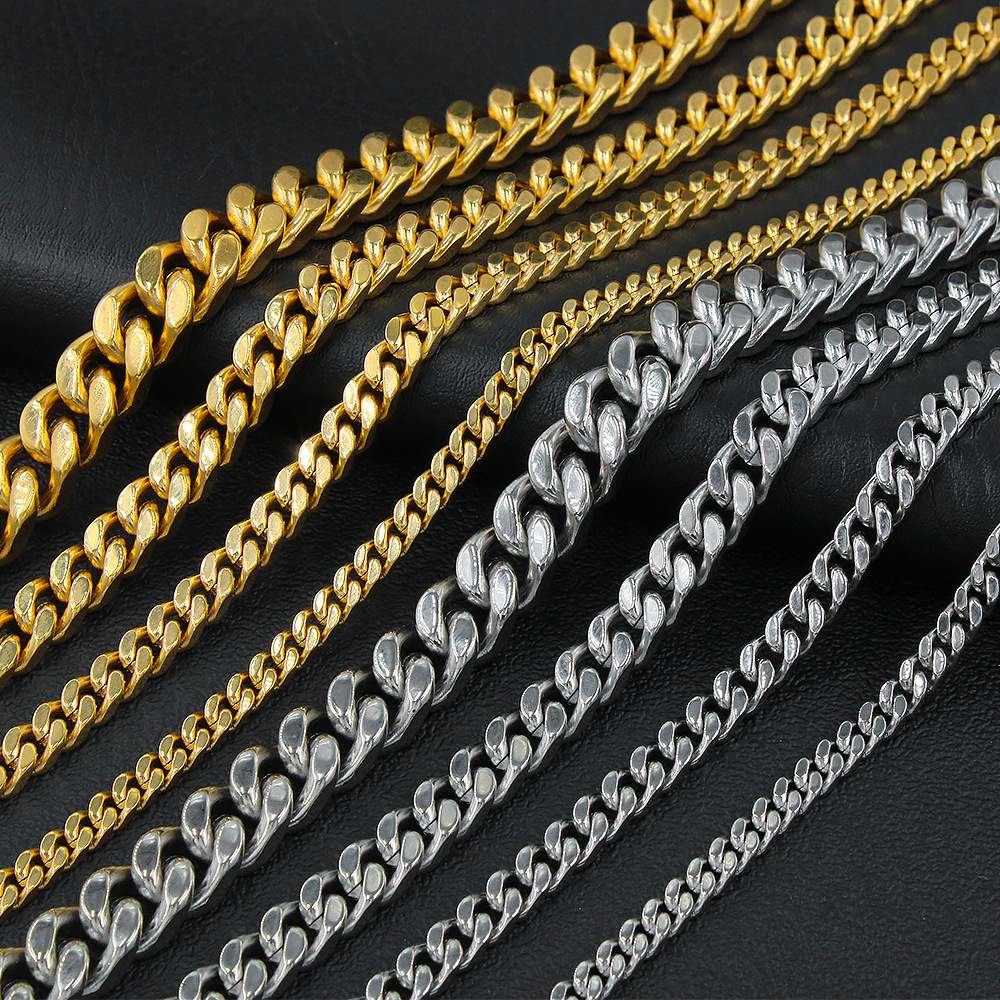 Retro Solid Color Titanium Steel Stoving Varnish Necklace 1 Piece