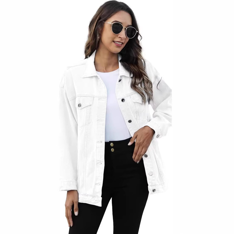 Amazon American-Style Versatile Loose Denim Jacket for Women, Autumn Vintage Plus-Size Ins Casual Workwear Jacket