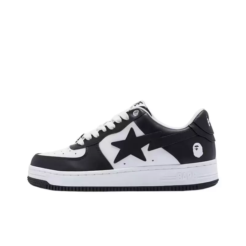BAPESTA SK8 DUNK черно-белые кожаные уличные модные парные низкие повседневные спортивные туфли