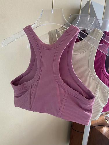 Berry Red Shoulder-cut Yoga Wear Underwear Threaded Elastic Fashion Personality Sexy I-shaped Back Fitness Bra