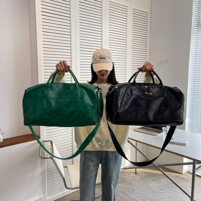 廠家批發新款韓版PU手提旅行包健身運動瑜伽包大容量短途行李袋