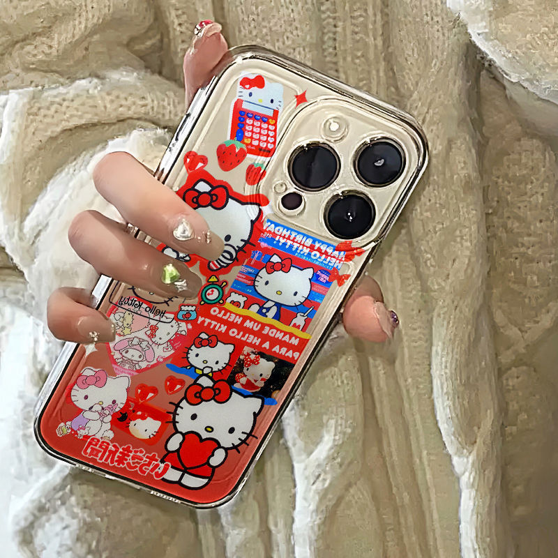 Red KT cat for Apple 15 phone case iPhone14promax niche 13 sweet cool 11 girl 12 super hot