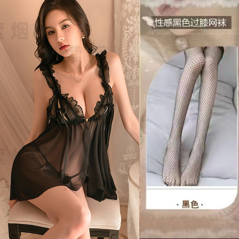 0883 블랙 + 블랙 망사스타킹