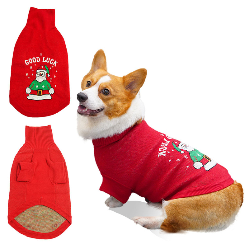 Pet it 2024 dog Christmas sweater new Teddy Corgi small dog clothes autumn and winter warm dog sweater