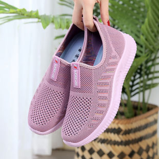 Summer Old Beijing Cloth Shoes Women's Mesh Shoes Middle-aged and Elderly Breathable Mesh Shoes for Mother Flat Women's Sports Casual Shoes