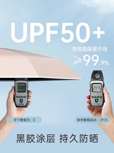 Fully automatic parasol for women, sunny or rainy, anti-UV, foldable, compact, portable, good-looking