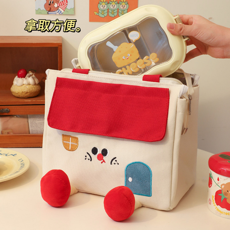 Thickened Baby Banquet Satchel Lunch Box with Aluminum Foil Small House Lunch Bag for Office Workers Large Lunch Box Meal Bag Satchel Thermal Bag