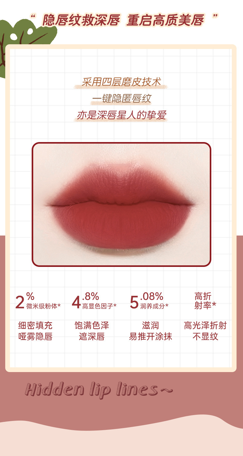 NOVO Light and Soft milk can Lip gloss Velvet matte lip and cheek dual-purpose, waterproof and non-fading, student affordable lip gloss undefined