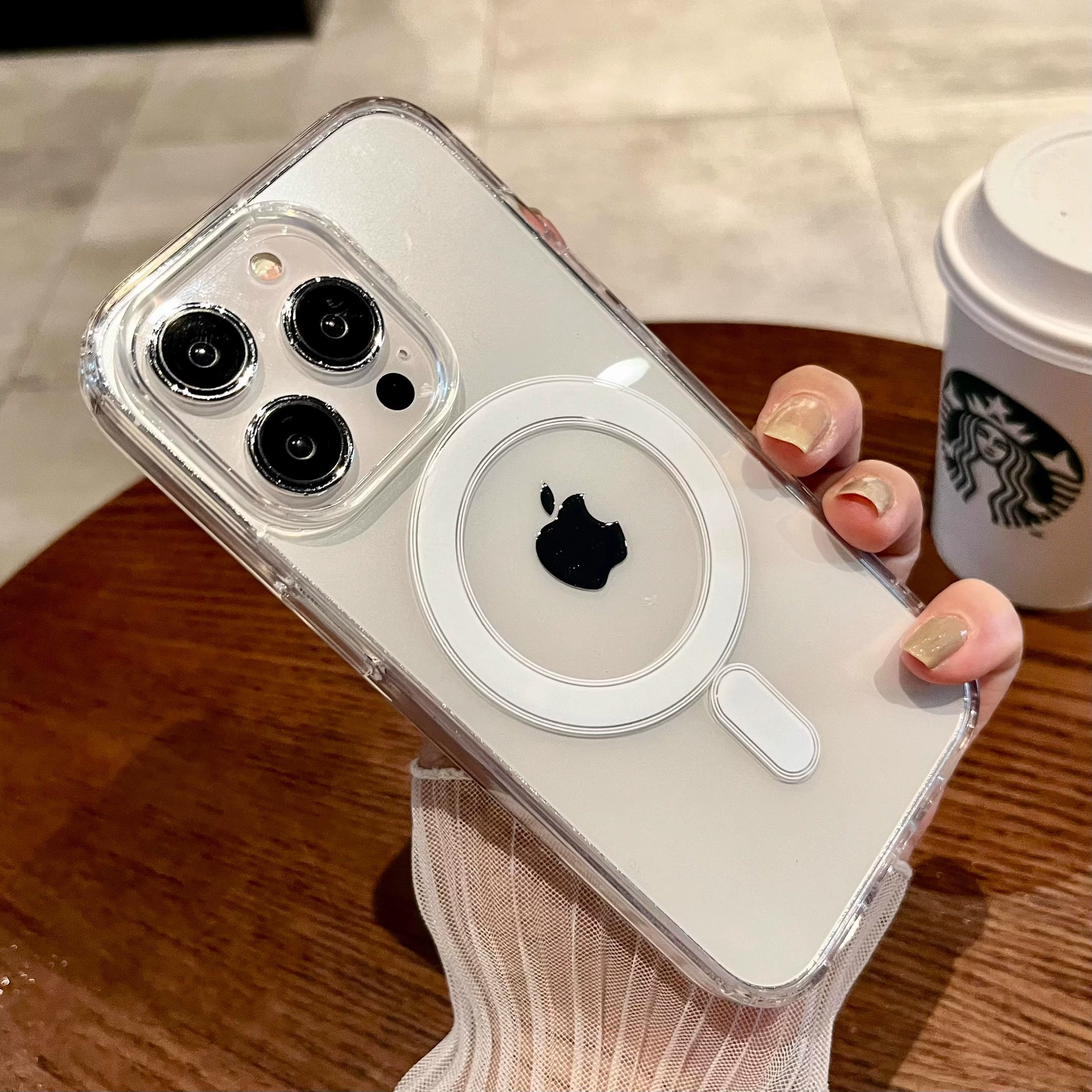 Чехол для iPhone совместимый, магнитный акриловый прозрачный, тонкая защитная накладка