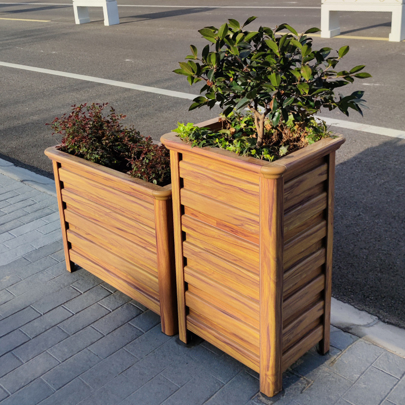 Aluminum alloy flower box high-heeled shoes trash can flower stand combination hexagonal flower bed outdoor greening garden landscape