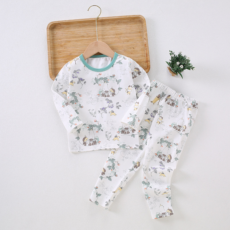 Ropa interior de lycra primavera y otoño nuevo 95 Algodón puro sin hueso Ropa de otoño para niños pantalones largos tocando fondo pijamas para niños traje de desgaste para el hogar