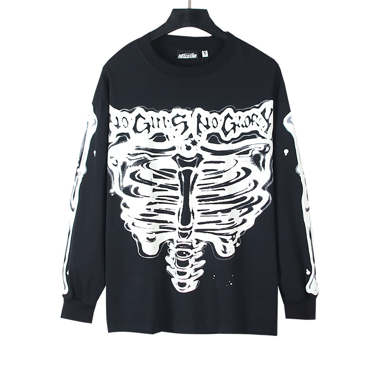 Venta al por mayor versión correcta pa marca de moda manga larga Camiseta palmera espalda Carta Grande logo manga de Batwing OS gota hombro superior