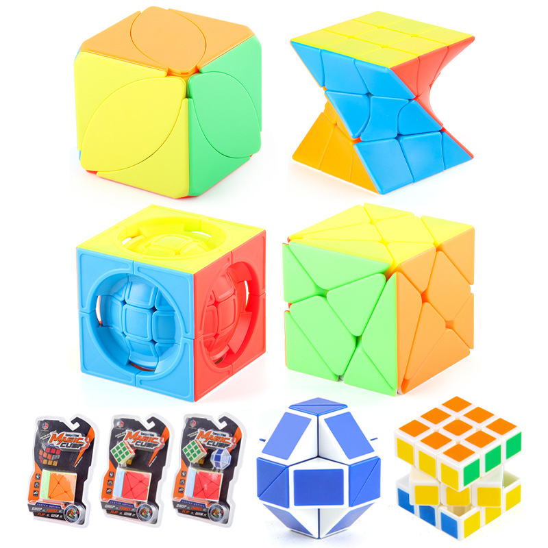 Cubo de transformación de tres niveles de forma alienígena King Kong torsión bola de dedo de cubo de juguete de regla de rube pequeño conjunto de cubo de rube