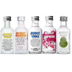 スウェーデン輸入 アブソルート ウォッカ 50ml ワインバージョン オリジナル レモン シトラス ラズベリー風味 コンビニ カクテル