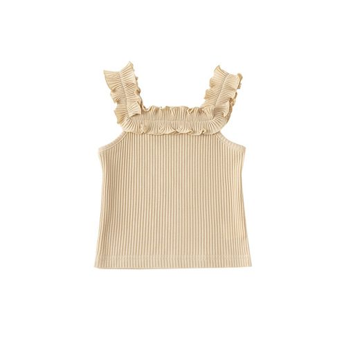 INSbobo Summer Wear 2024 New Girls Vest Baby Lace Suspender Top Sleeveless T Loose XY23143