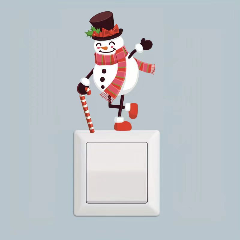 8g Weight Wall Sticker Home Textiles & Decor Type PVC Material Christmas Festival Christmas Tree, Snowman, Elk Pattern Cute Style Christmas Cute Christmas Tree Snowman Elk PVC 5