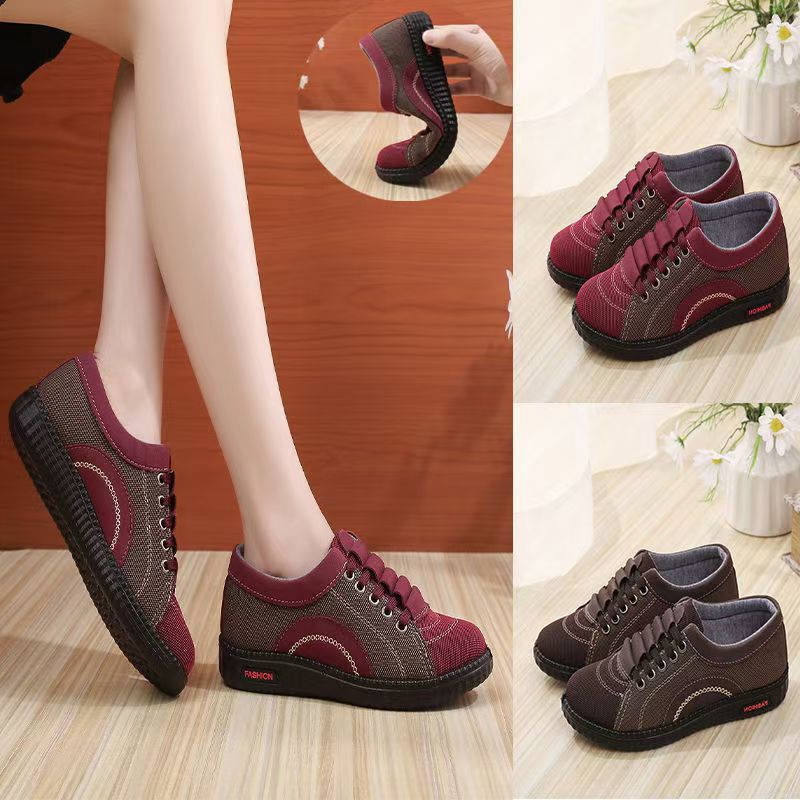 Spring and Autumn New Old Beijing Cloth Shoes Women's Mother Shoes Lightweight Non-slip Flat Milk Shoes Comfortable Soft-soled Casual Single-layer Shoes