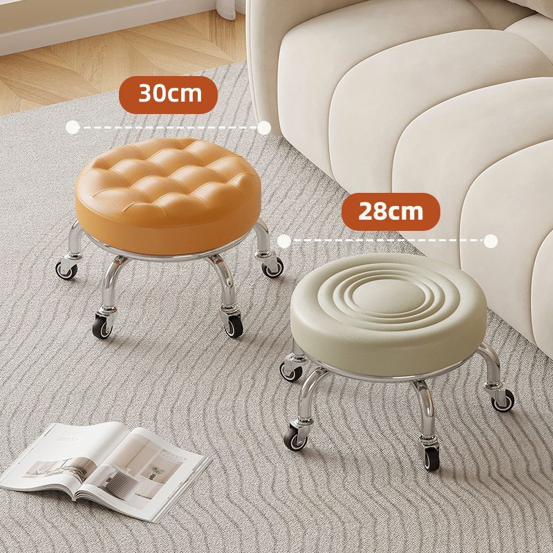 Rueda universal pequeño taburete polea baja taburete doméstico rueda banco redondo para adultos con niños pedicura limpieza taburete silencioso