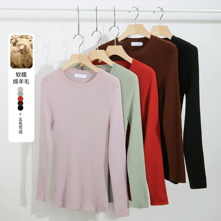 Xianlixiu 2023, весенняя новая женская одежда больших размеров, модная базовая однотонная рубашка большого размера, свитер с круглым вырезом для похудения