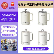 哇噢定制 出差旅行便携式电热水杯温度可调节304不锈钢烧水杯礼品