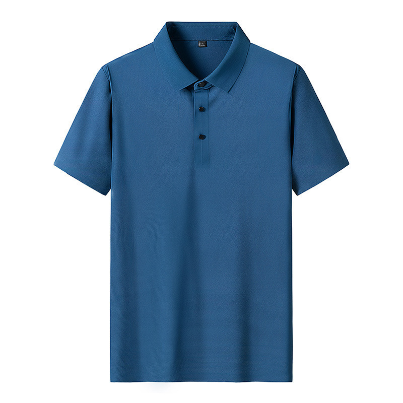 Camiseta de hielo de manga corta clásica multicolor de manga corta de verano nueva camiseta transpirable para hombres de negocios ligero con solapa absorbente de sudor