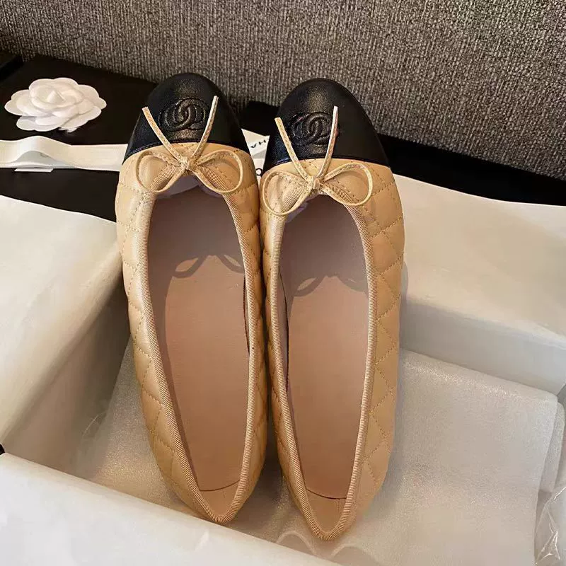 Летняя обувь, балетки с бантом, стиль Chanel, натуральная кожа