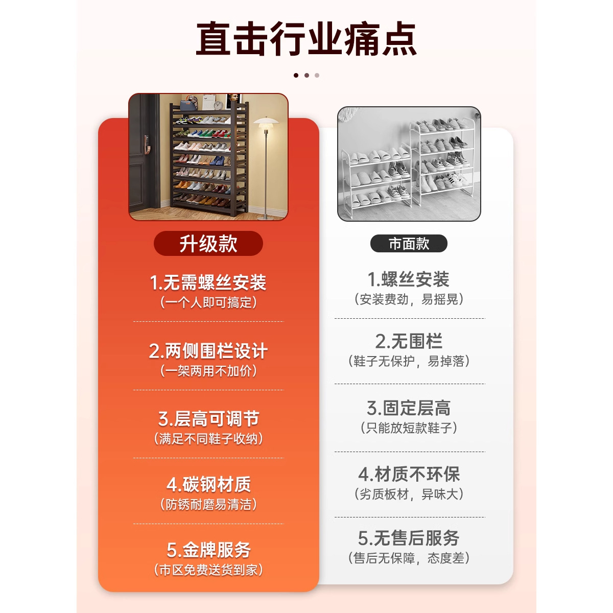 Zapatero de acero para el hogar, estante de varios pisos en la puerta, estante de almacenamiento simple de arte de hierro, entrada, puerta de entrada, zapatero trasero