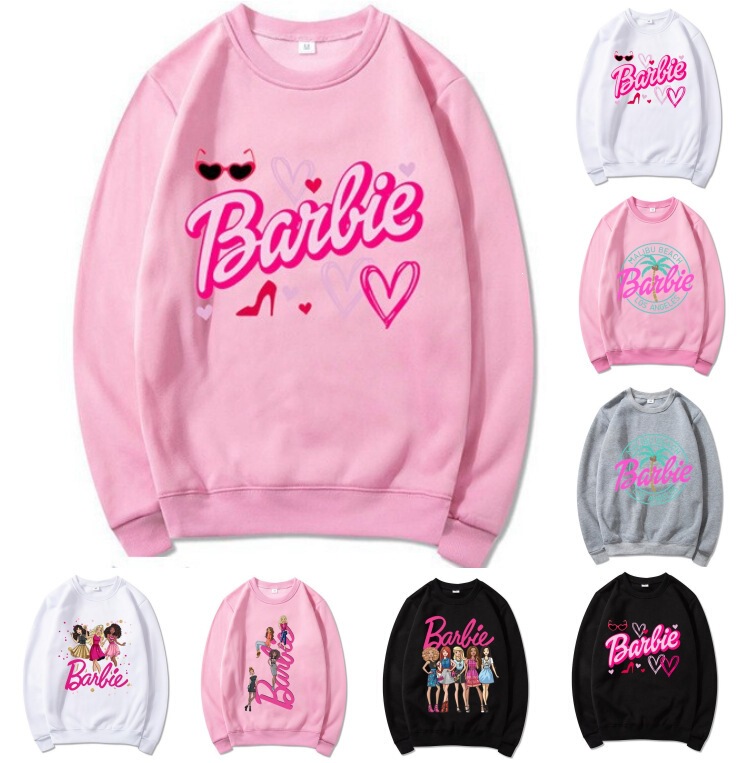 In Stock, Foreign Trade Amazon Autumn New Product, Movie Barbie, Fashionable Girl's Round Neck Sweatshirt, Women's Pure Cotton