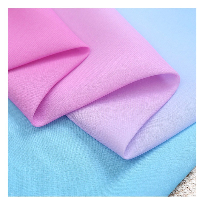 Fabricantes de primavera y verano de tela de chiffón impresión gradiente de posicionamiento impresión tela de moda de baile tela de ropa