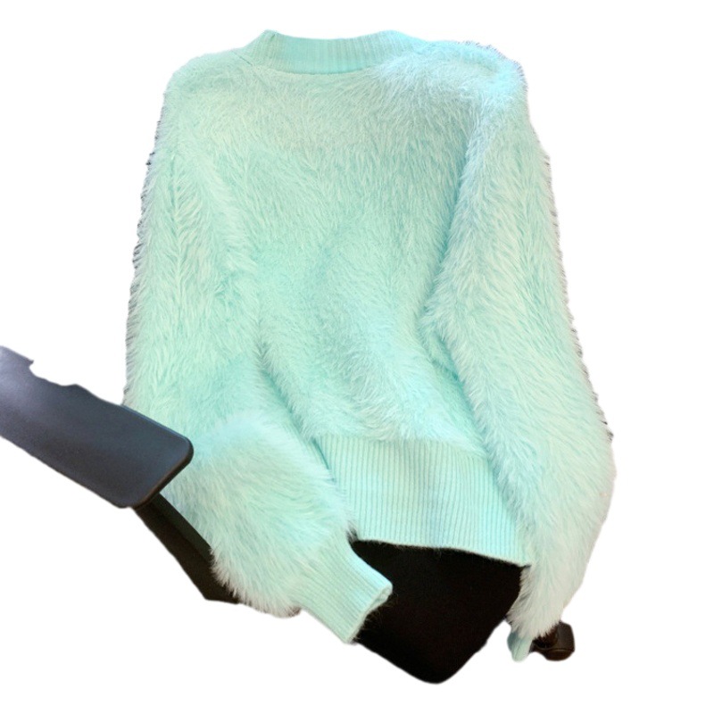 Otoño e invierno de terciopelo de visón estilo Chanel abrigo elegante popular adelgazamiento superior de moda de estilo occidental de punto cardigan exterior de las mujeres