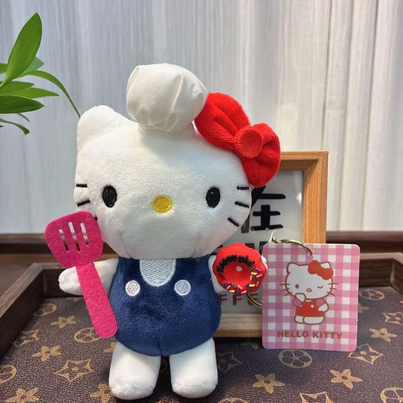可爱萌网红甜甜圈KT毛绒玩具公仔小猫咪包包挂饰钥匙扣娃娃玩偶|undefined