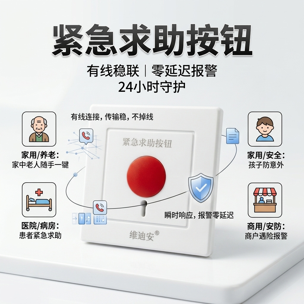Emergency Alarm Button, One-Touch Emergency Help Alarm, Sos Emergency Call Switch, Manual Alarm Button