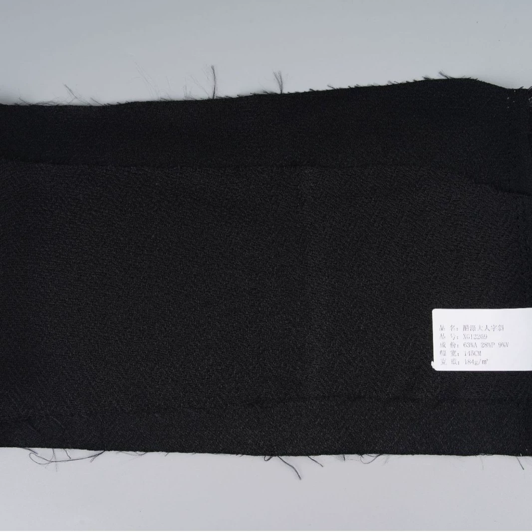 Matte vinegar-polyester fabric Herringbone diagonal stripe drape sph Dress pleated skirt Hanfu fabric