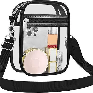 Cross-Border European and American Pvc Transparent Crossbody Bag, Outdoor Sports Jelly Bag, Waterproof Travel Storage Bag, Portable Bag