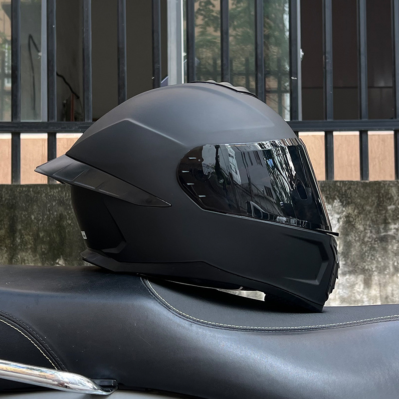 Casco de Motocicleta Certificado ORZ3c para Hombre y Mujer, Casco Integral de Doble Lente, Alerón Trasero Personalizado de Verano, Estilo Semi-Integral con Bluetooth