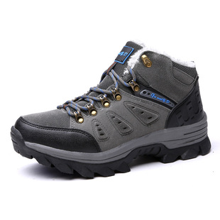 3100 Men's and Women's Shoes Cotton Shoes Mountaineering Shoes Winter Mid-high Top Leather Large Cotton Fleece-lined Warm Outdoor Off-road Sneakers