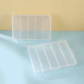 优质加厚中号5格透明塑料路亚盒鱼饵盒五格包装盒pp首饰收纳盒