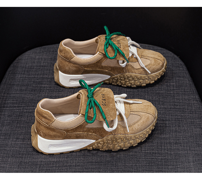 Giày sneaker nữ da heo đế dày phong cách Đức Huajiang mùa thu 2026 — M2632 màu trắng nhạt, M2632 màu vàng, M2632 màu nâu chi tiết 30