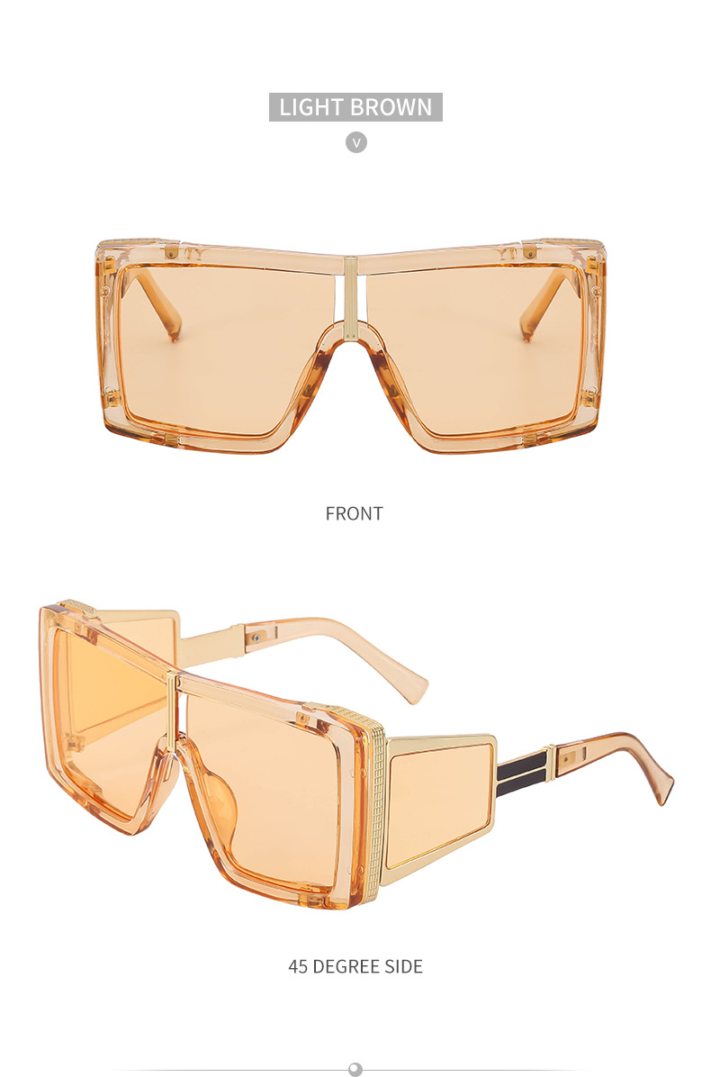 Square Pattern Unisex Gender Hip-Hop Square PC UV400 Protection Square Full Frame Women's Sunglasses